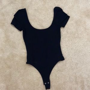 Garage ribbed scoop cut body suit